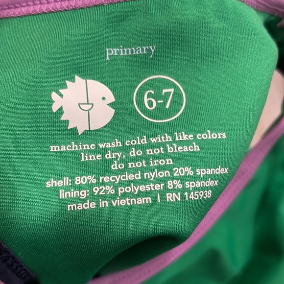 Primary Green Swimsuit size 6-7 - Picture 6 of 6